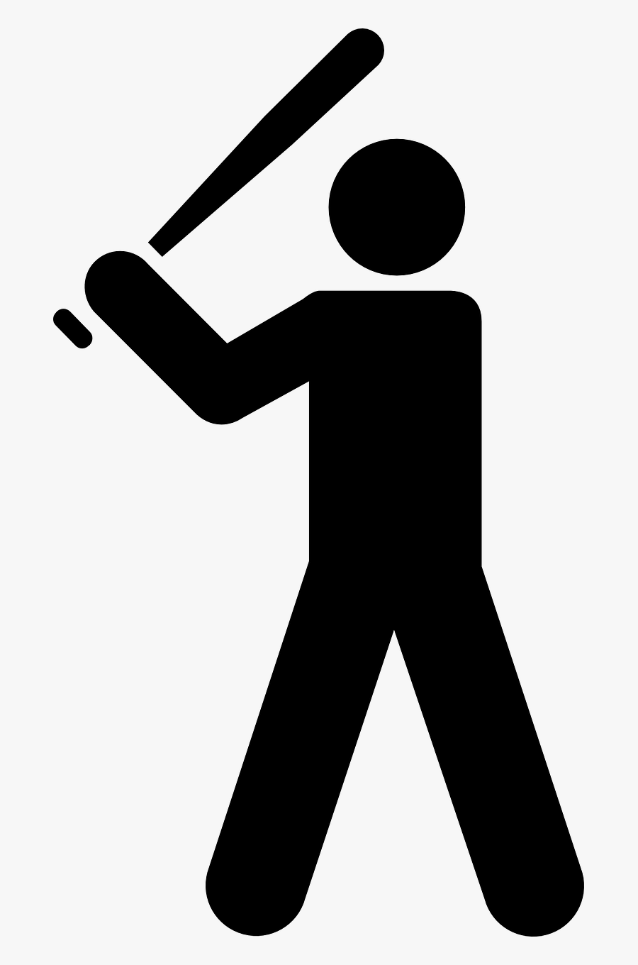 Baseball Bat Svg - Stick Figure Holding A Baseball Bat, Transparent Clipart