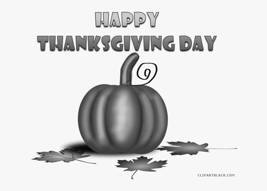 Happy Thanksgiving Turkey Animal Free Black White Clipart - Pumpkin, Transparent Clipart