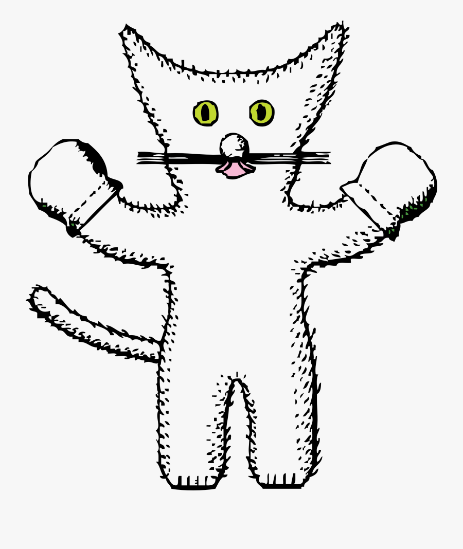 Mitten Clipart Black And White Free Images - Kitten, Transparent Clipart