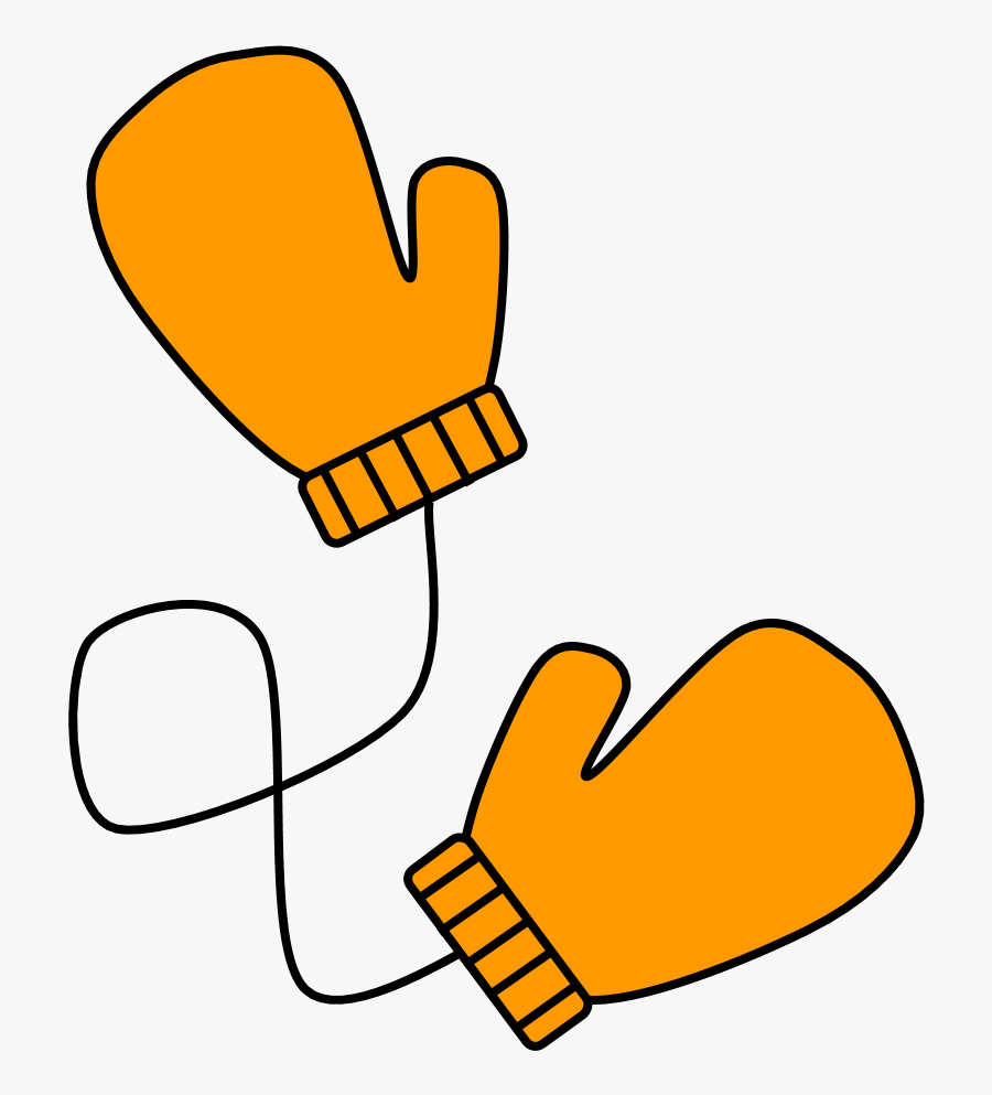 Mittens, Connected, Orange - Yellow Mittens Clipart, Transparent Clipart