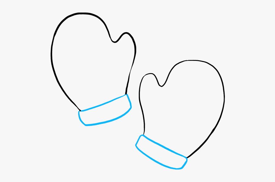How To Draw Mittens - Mittens Pencil Drawing, Transparent Clipart