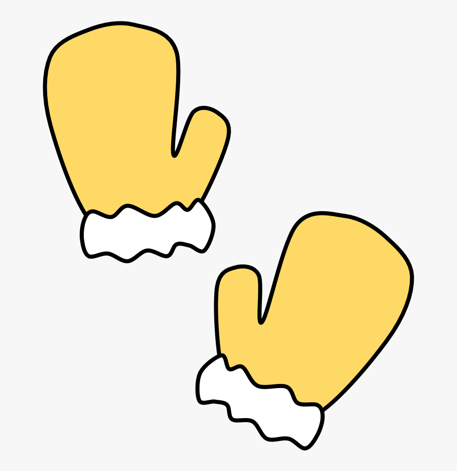 Mittens, Fur Cuff, Yellow - Mitten For Baby Pink Clipart Png, Transparent Clipart