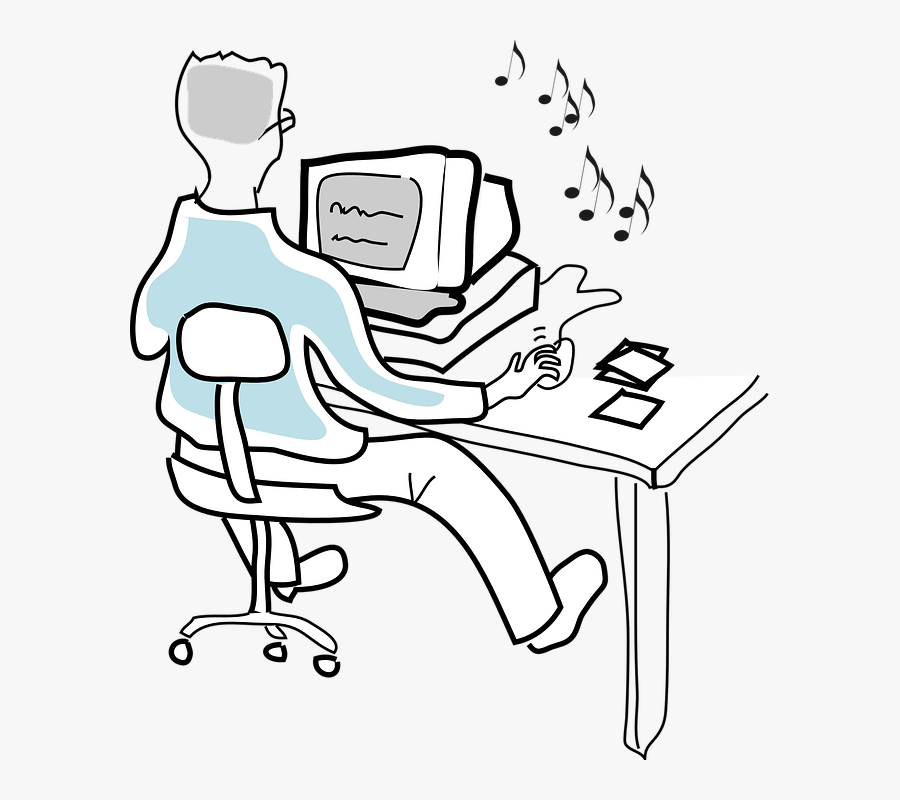 Transparent Free Music Clipart - Clipart Listening To Music With Computer, Transparent Clipart