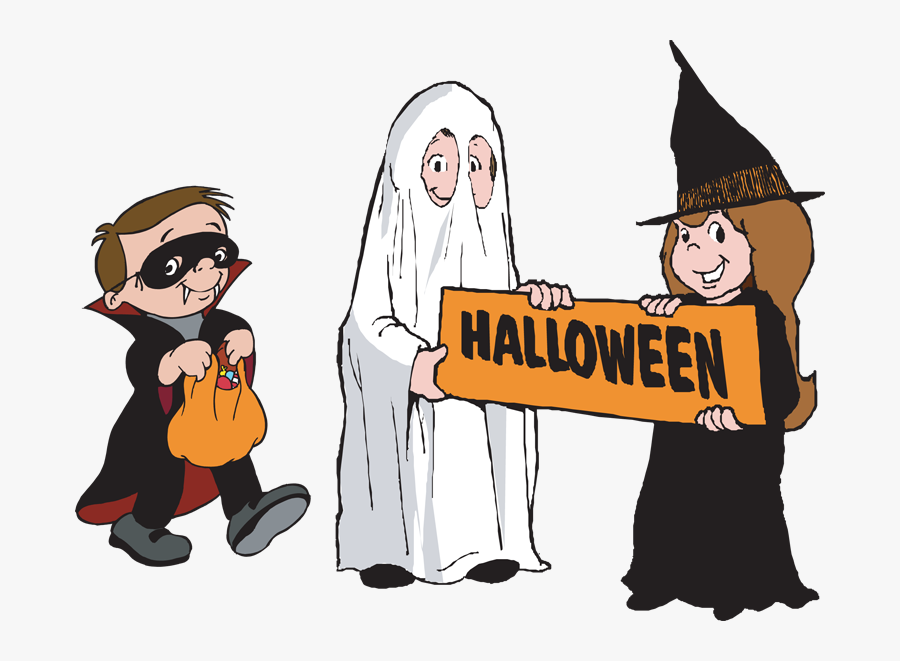 Trick - Clipart - Halloween Trick Or Treaters Clipart, Transparent Clipart