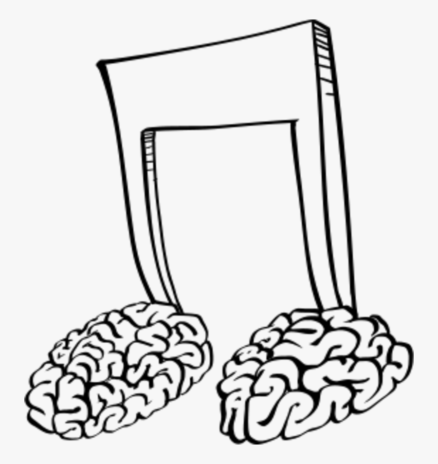 Music Notes And Brain, Transparent Clipart