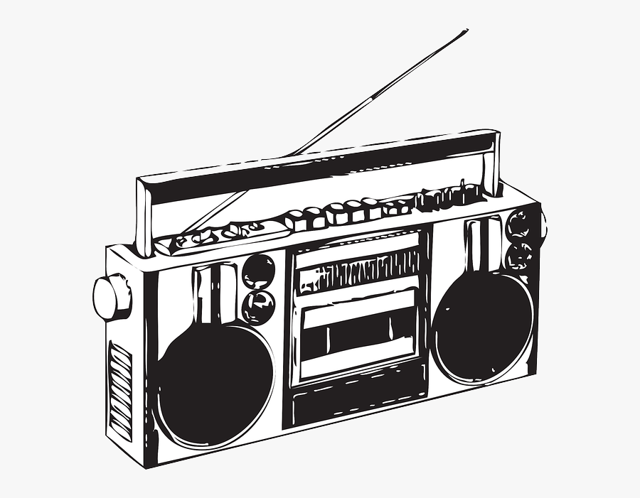 Hd Png Radio Black And - Boombox Clip Art, Transparent Clipart