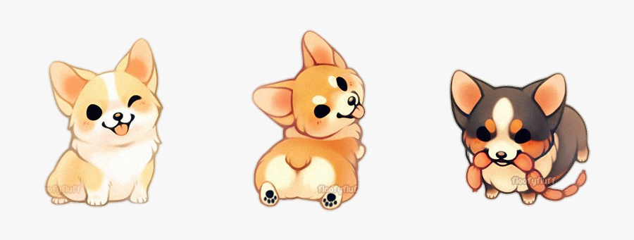 Corgi Clipart Transparent Tumblr - Cute Kawaii Dog Drawings, Transparent Clipart