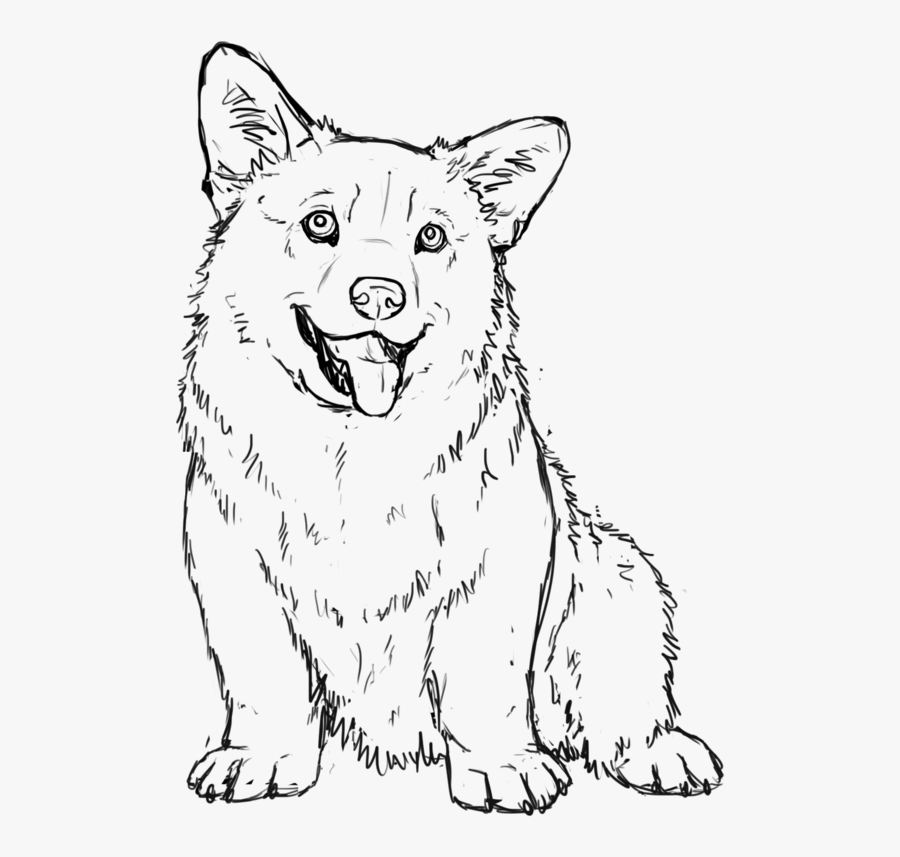 Transparent Corgi Clipart - Corgi Puppy Coloring Page, Transparent Clipart