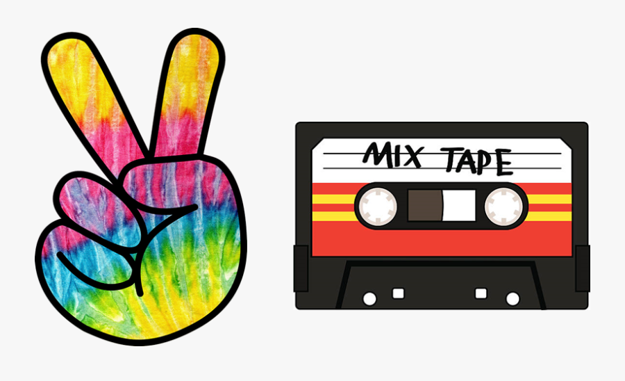 Finger Tie Dye Peace Sign, Transparent Clipart
