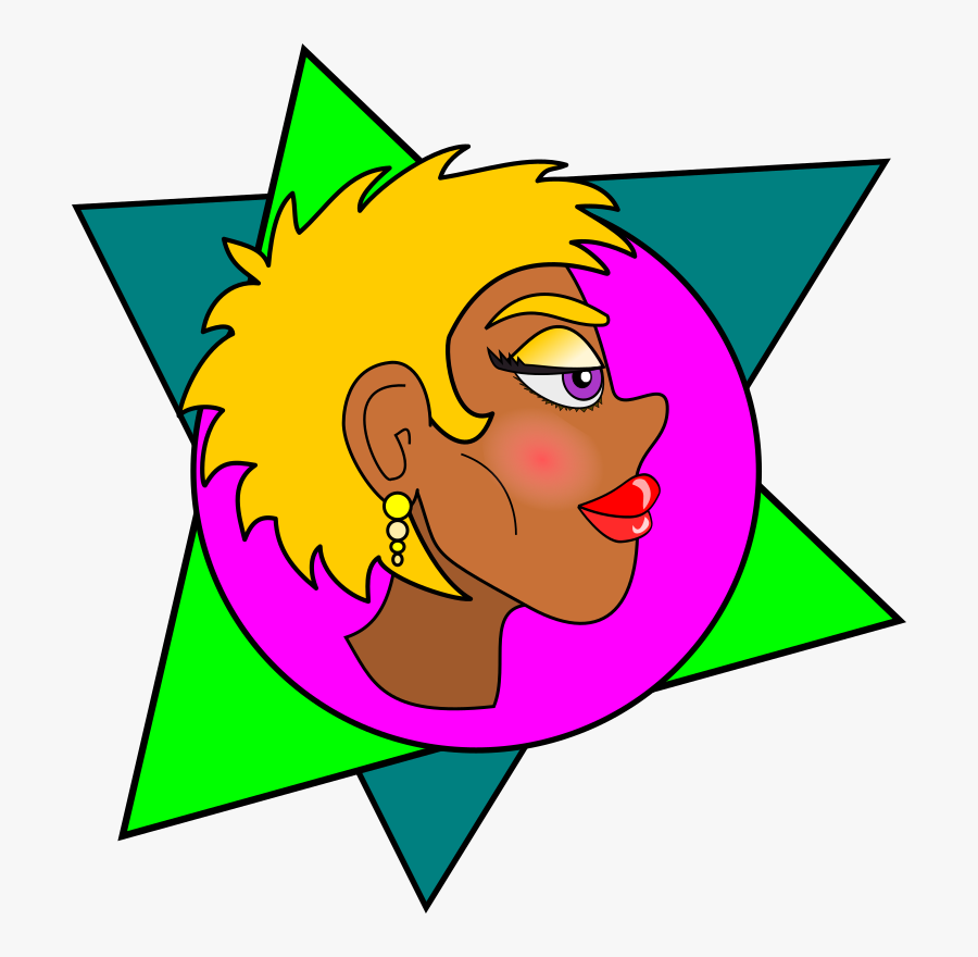 Blonde New Wave Girl, Transparent Clipart