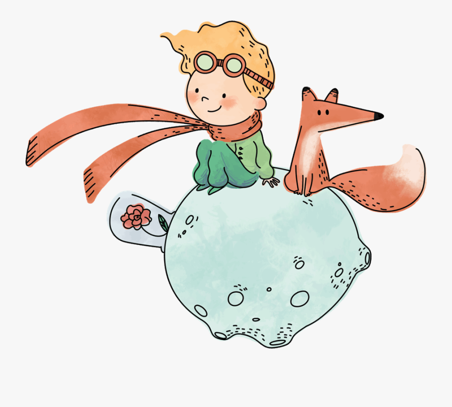 Little Text Sticker Prince Child The Drawing Clipart - Little Prince Fox Png, Transparent Clipart