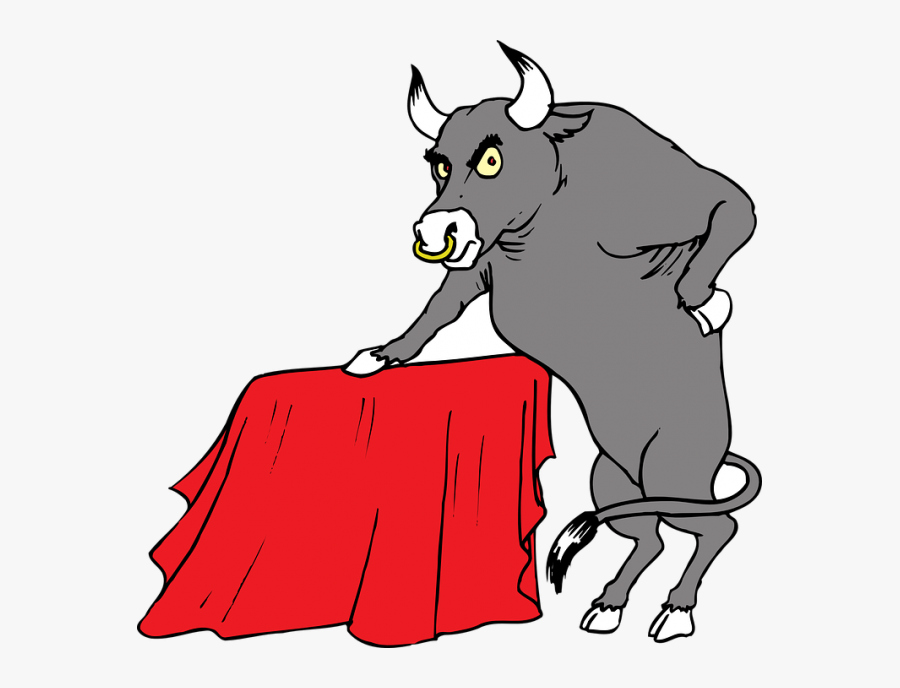 Bull With Red Cape Svg Clip Arts - Bull Red Cape, Transparent Clipart
