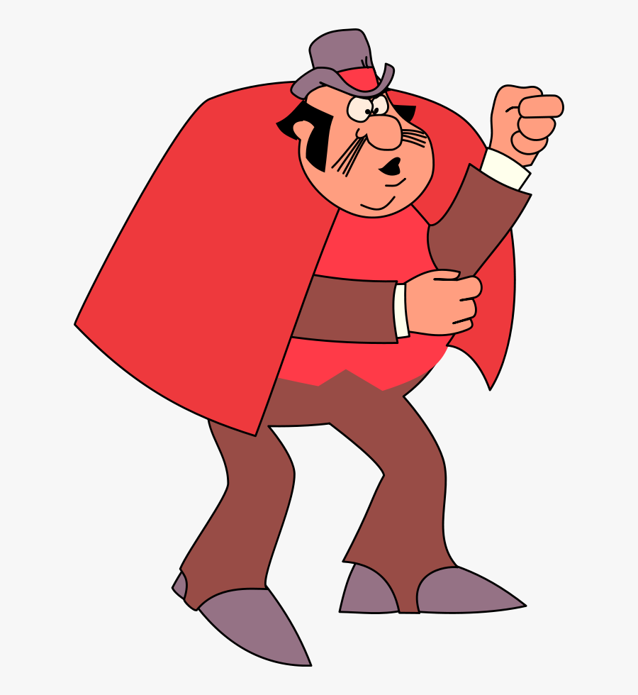 Man In A Cape Clipart - Cartoon Characters With Sideburns, Transparent Clipart