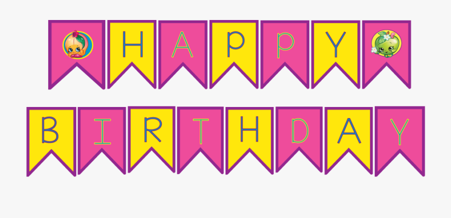 Birthday Party Banner Wish Shopkins - Birthday Banner Png Transparent, Transparent Clipart
