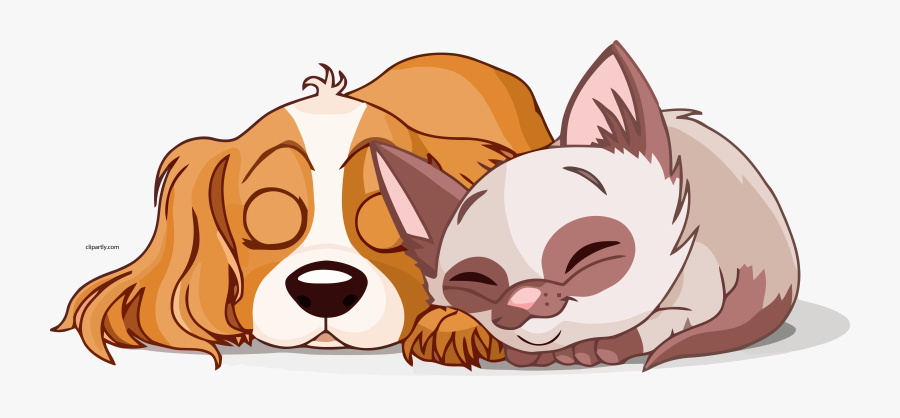 Cute Cat And Dog Clipart - Dogs And Cats Cartoon, Transparent Clipart