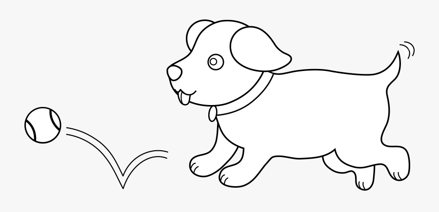 Cute Dog Clipart Black And White - Black And White Puppy Dog Clipart, Transparent Clipart