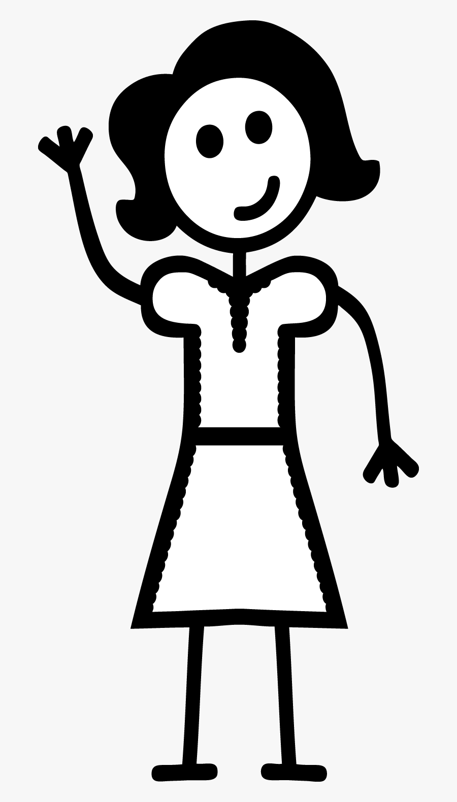 Stick Figure Woman - Female Stick Figure Png, Transparent Clipart