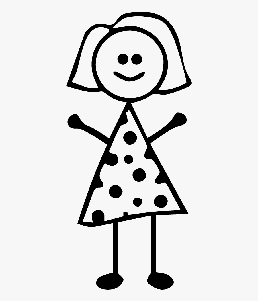 Stick Figure Family Of Four - Transparent Stick Figure Family, Transparent Clipart