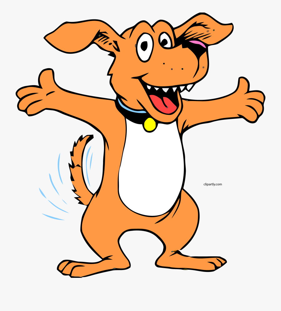 Cute Dog Open Hands Clipart Png - Cartoon Dog Standing Up, Transparent Clipart