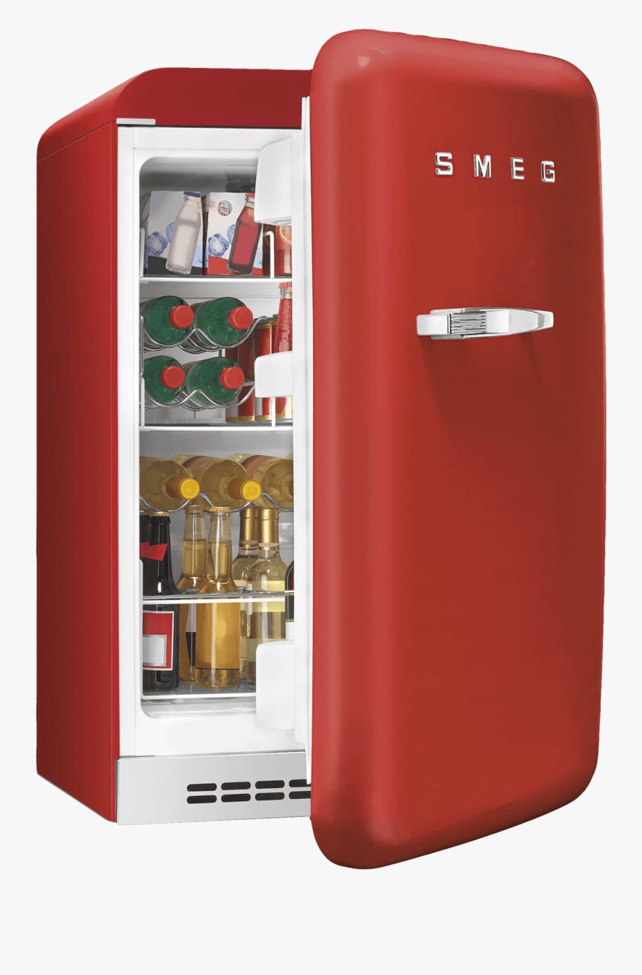 Antique Fridge Transparent Png - Smeg Mini Fridge Black, Transparent Clipart