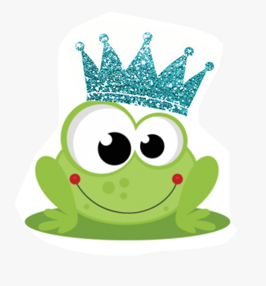 Frog Prince Blue Family Glitter Crown Clip Royalty - Cute Elephant Girl Png, Transparent Clipart