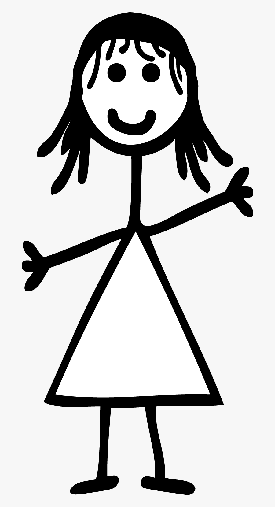 Mom Clipart Stick Figure - Stick Figure Girl Png, Transparent Clipart