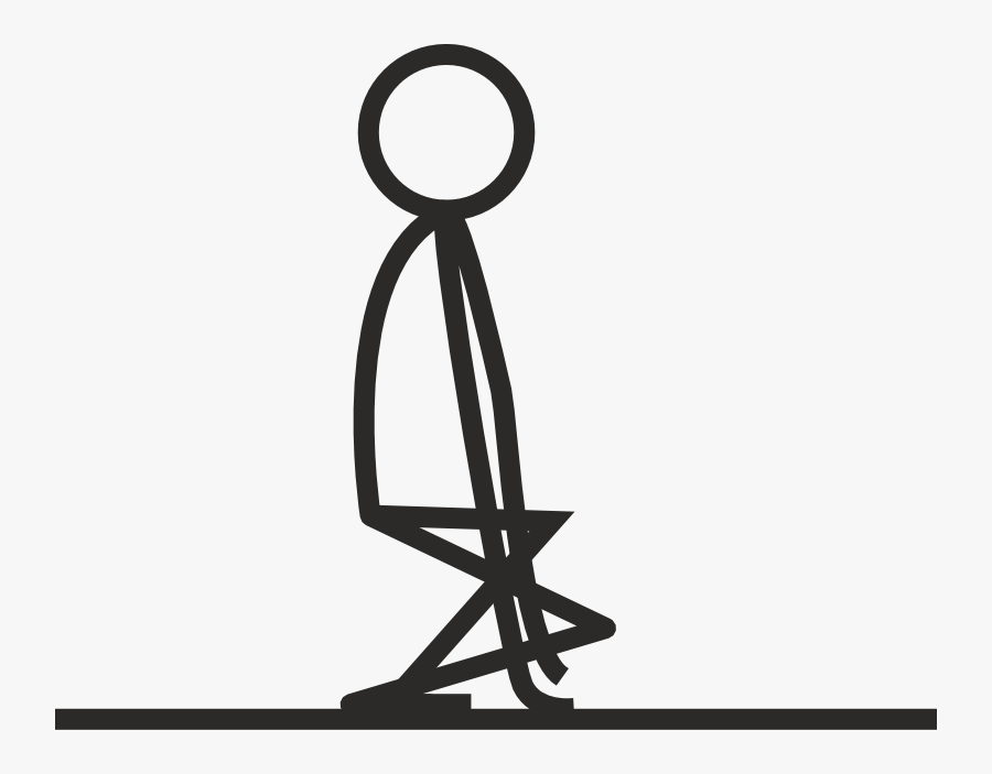 Stick Figure Squatting - Squat Stick Figure, Transparent Clipart