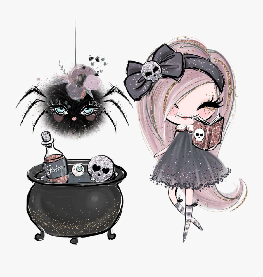 #watercolor #handpainted #karamfila #halloween #spider - Fondos De Pantallapara Chicas 2019, Transparent Clipart