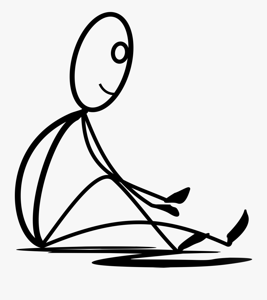 Line Art,plant,art - Stick Figure Sitting Down, Transparent Clipart