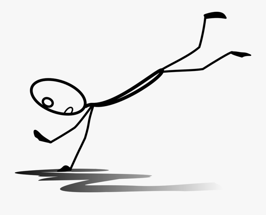 Falling Tripping Stickman Stick Figure - Falling Stick Figure Transparent, Transparent Clipart