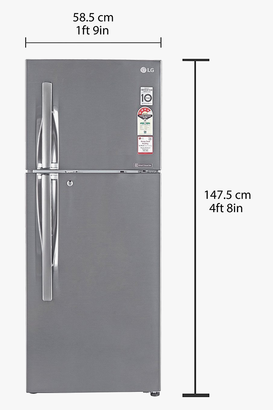 Refrigerator Png Pic - Size Of Fridge In India, Transparent Clipart