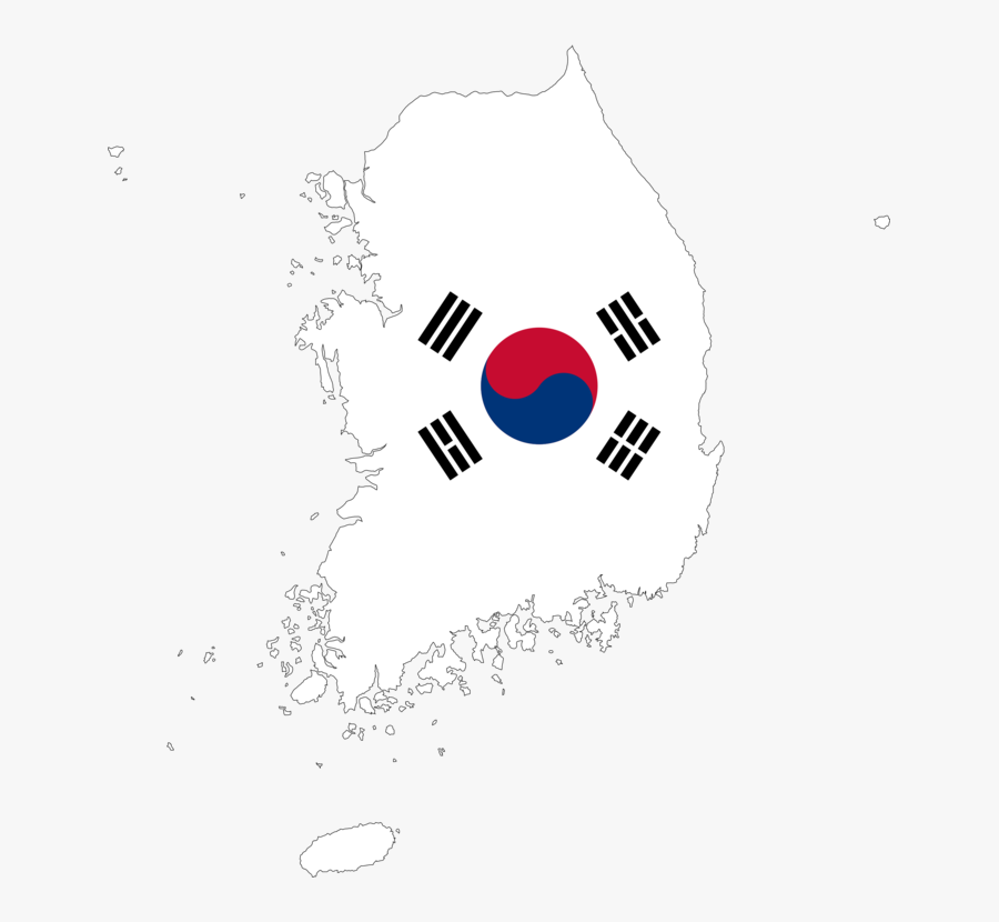 Clip Art Of South North National - Outline South Korea Country , Free