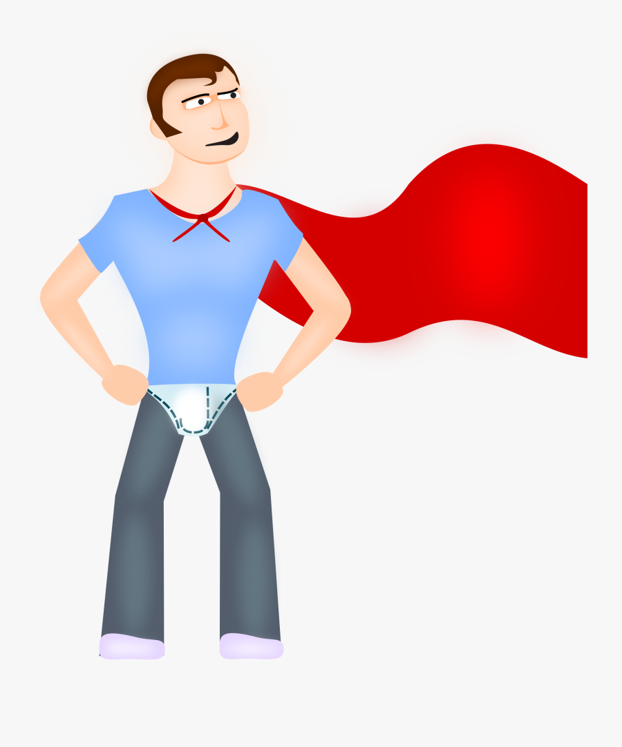 Super Dude Clip Arts - Cueca Por Cima Da Calça, Transparent Clipart