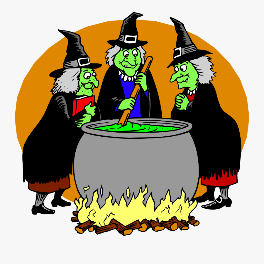 Transparent Witch Cauldron Clipart - Witches Around A Cauldron, Transparent Clipart