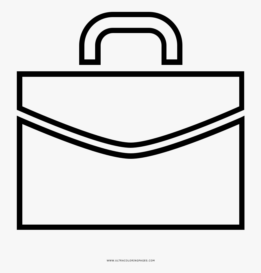 Clip Art Briefcase Clipart Black And White - Line Art, Transparent Clipart