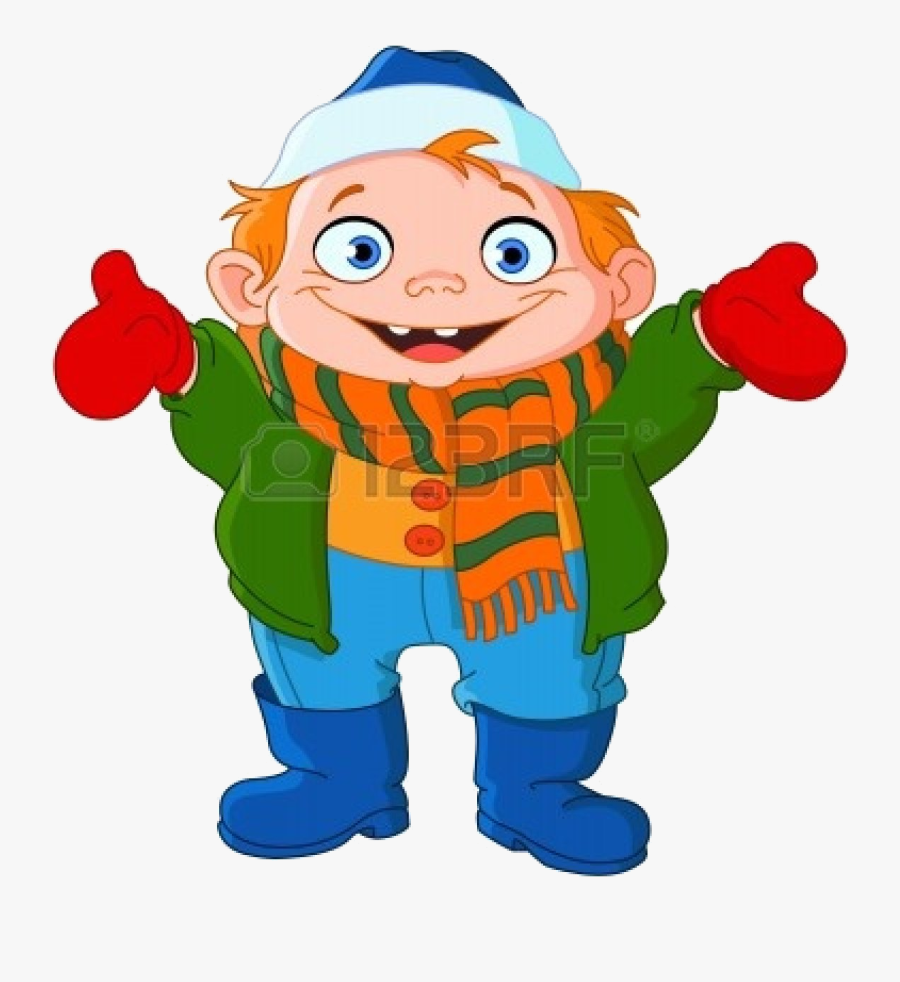 Coat Clip Art Wear Clipart Winter Pencil And In Color - Cartoon Winter Boy, Transparent Clipart