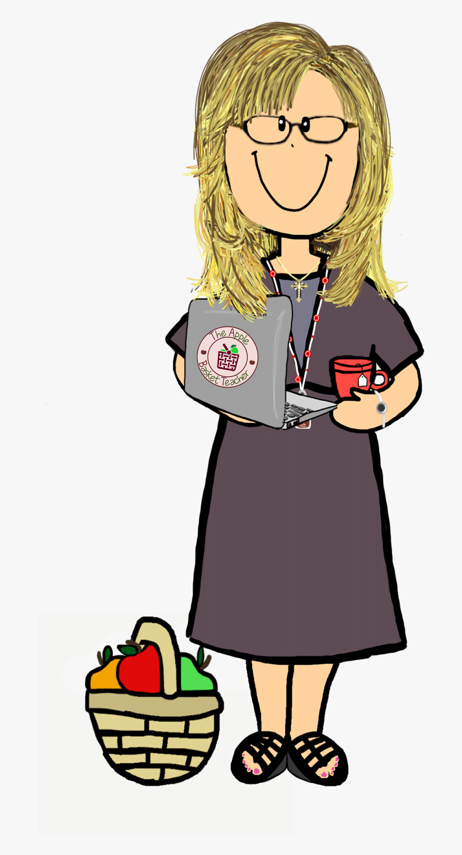 The Apple Basket Teacher - Minime Teacher, Transparent Clipart