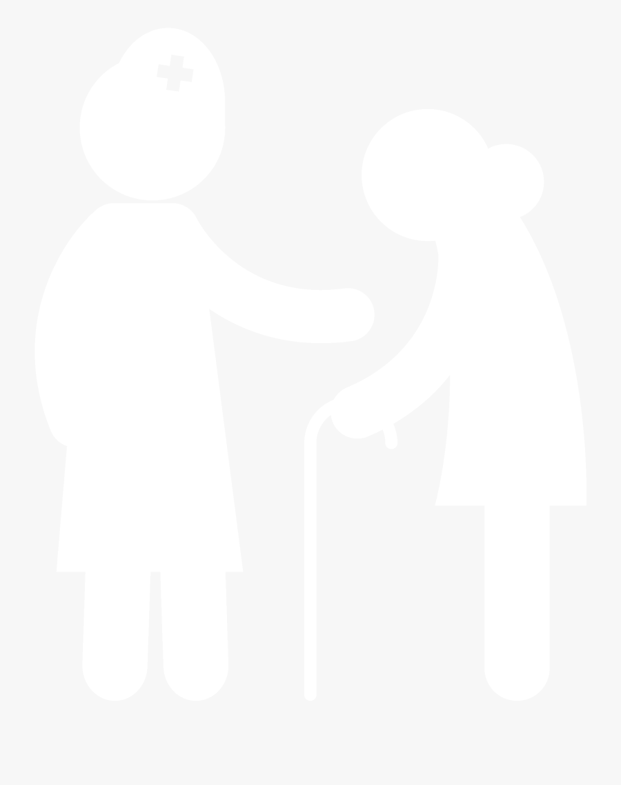 Nursing Clipart Interaction - Nurse And Patient Clipart Black & White, Transparent Clipart