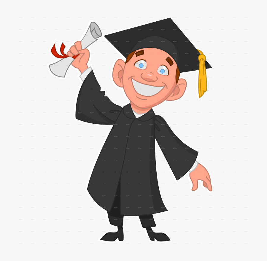 College Graduation Clipart - University Student Cartoon Png, Transparent Clipart