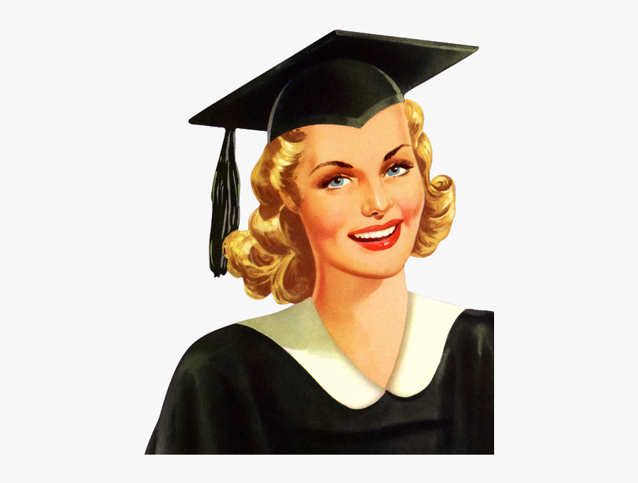 Graduation Vector Girl Png, Transparent Clipart