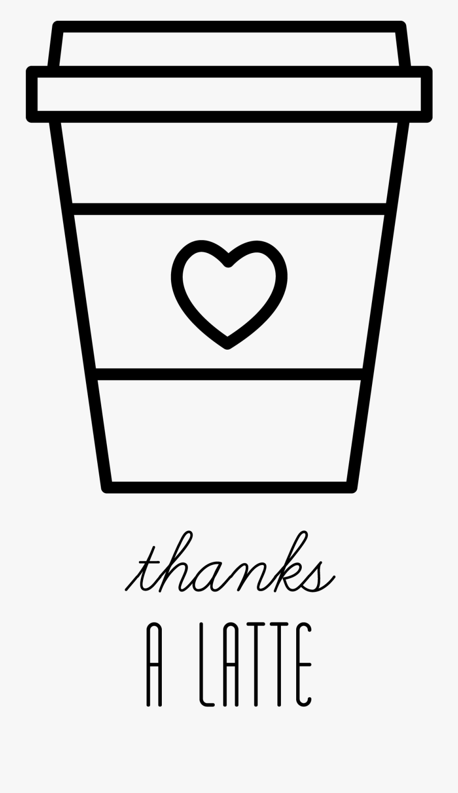 Free Digital Stamp - Latte Clipart Black And White, Transparent Clipart