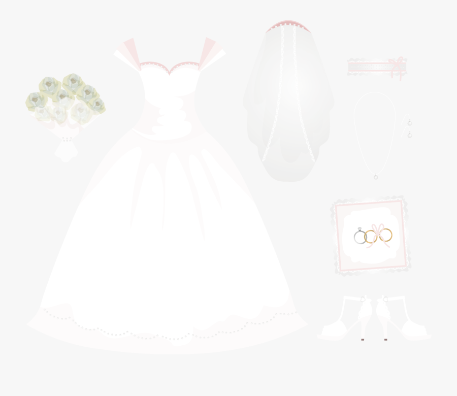 Transparent Wedding Dress Clipart Png - Wedding Cartoon Veil Vector, Transparent Clipart