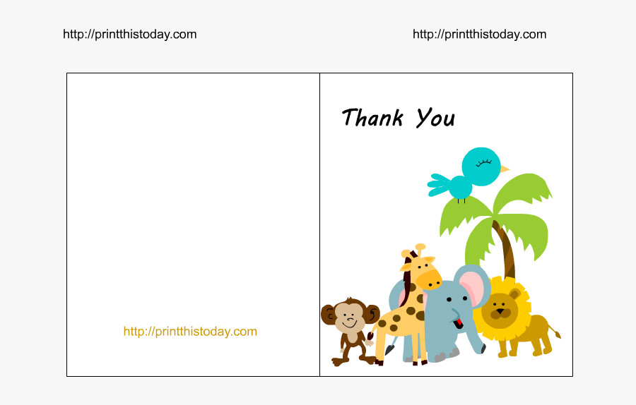 Free Jungle Baby Shower Thank You Cards - Safari Clip Art Baby Shower, Transparent Clipart