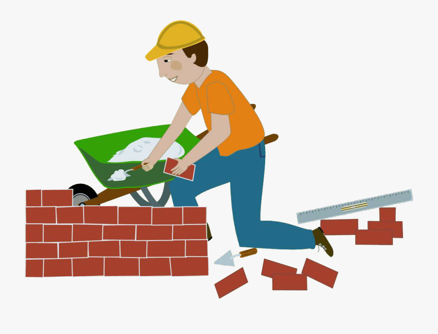 Desenho Pedreiro Com Carrinho De Mão, Transparent Clipart