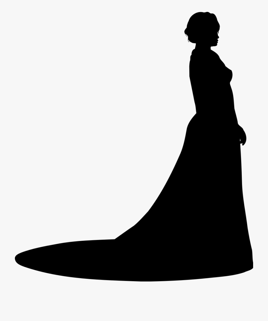 Silhouette,leg,joint - Woman In Gown Silhouette, Transparent Clipart