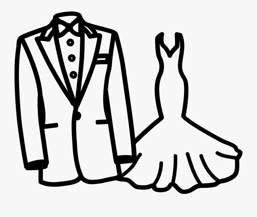 Transparent Wedding Dress Clipart - Wedding Dress And Suit Icon, Transparent Clipart