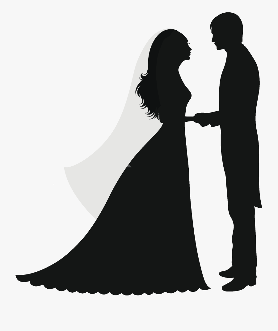 Bridal Clipart Wedding Reception - Wedding Couple Silhouette Png, Transparent Clipart