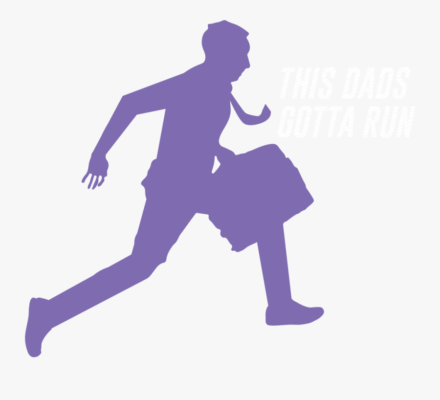 Dads Gotta Run - Running Man Silhouette With Briefcase, Transparent Clipart