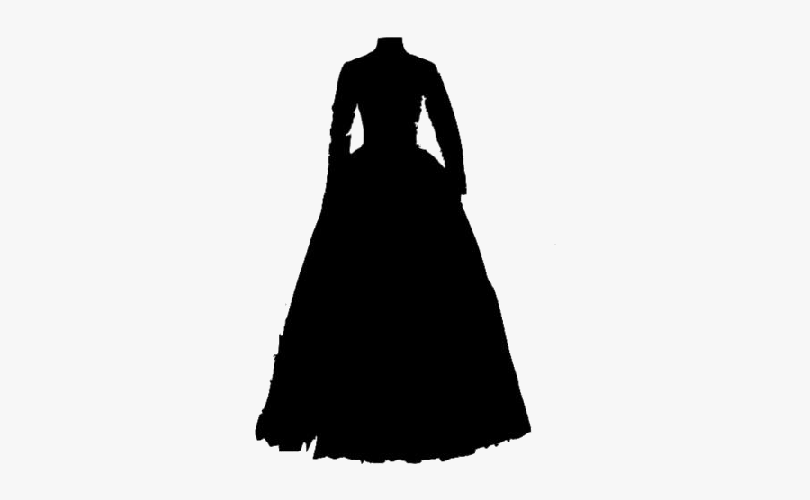 Wedding Dress Clipart Png Black And White - Silhouette, Transparent Clipart