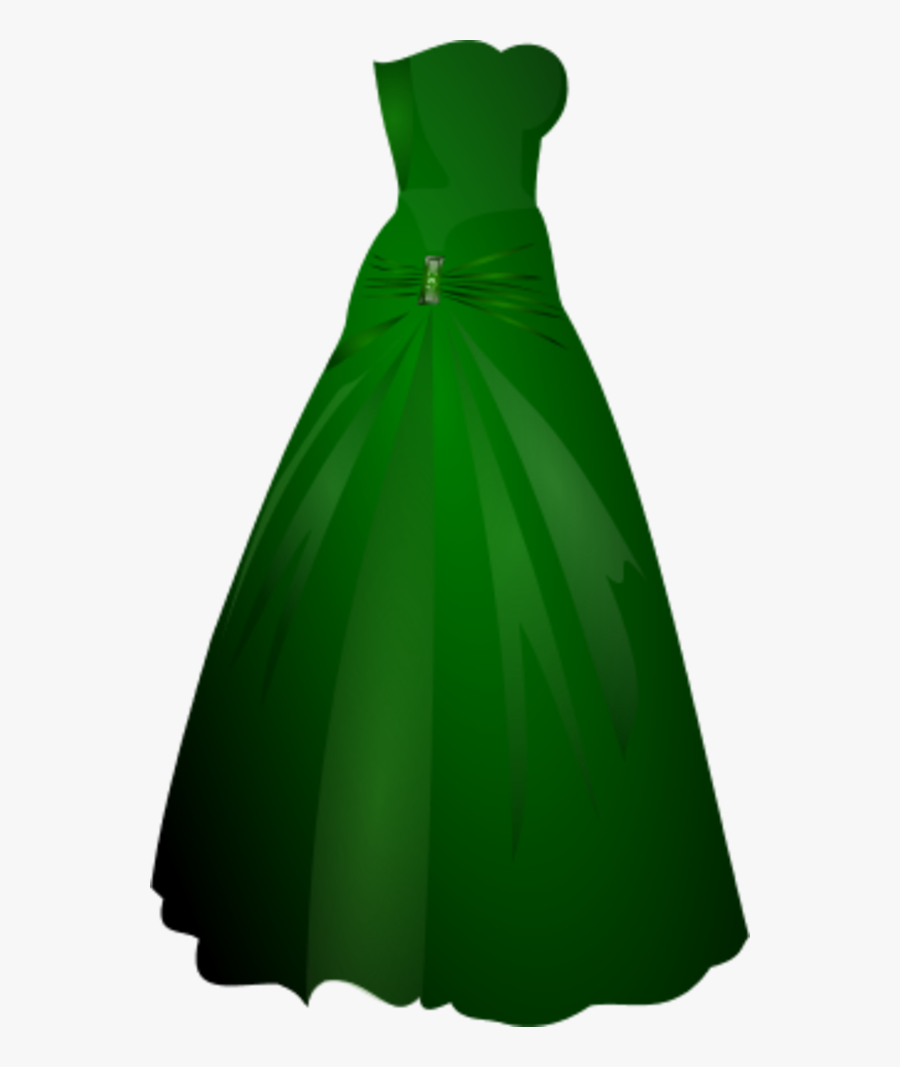 Vector Clip Art - Green Prom Dress Clipart, Transparent Clipart